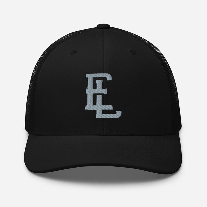 "EL" Retro Trucker Hat | E Luna Brand CLASSIC | 1 Grey Thread Logo | 3D Puff Edition