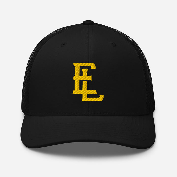"EL" Retro Trucker Hat | E Luna Brand CLASSIC | 1 Gold Thread Logo | 3D Puff Edition