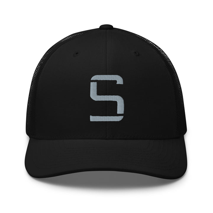 "S" Retro Trucker Hat | E Luna Brand CLASSIC | 1 Grey Thread Logo | 3D Puff Edition