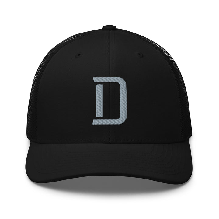"D" Retro Trucker Hat | E Luna Brand CLASSIC | 1 Grey Thread Logo | 3D Puff Edition
