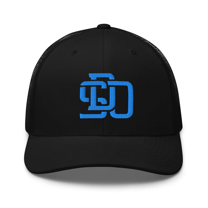 "SDO" Retro Trucker Hat | E Luna Brand CLASSIC | 1 Aqua/Teal Thread Logo | 3D Puff Edition