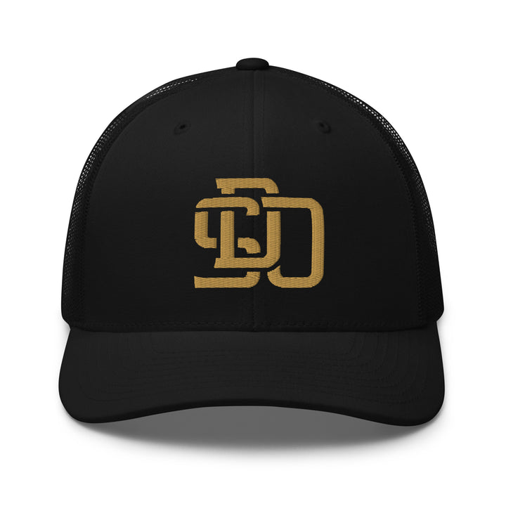 "SDO" Retro Trucker Hat | E Luna Brand CORE | 1 Old Gold Thread Logo