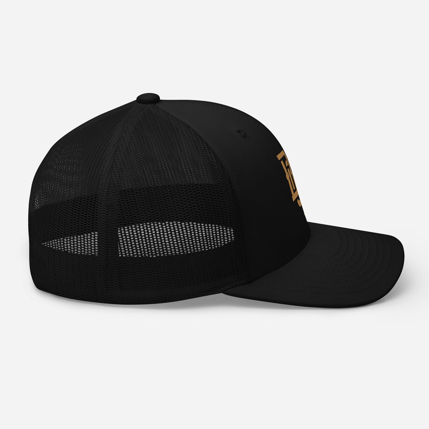 "BOX" Retro Trucker Hat | Yupoong 6606 | E Luna CLASSIC Solocrest 1 Old Gold Thread Front Logo