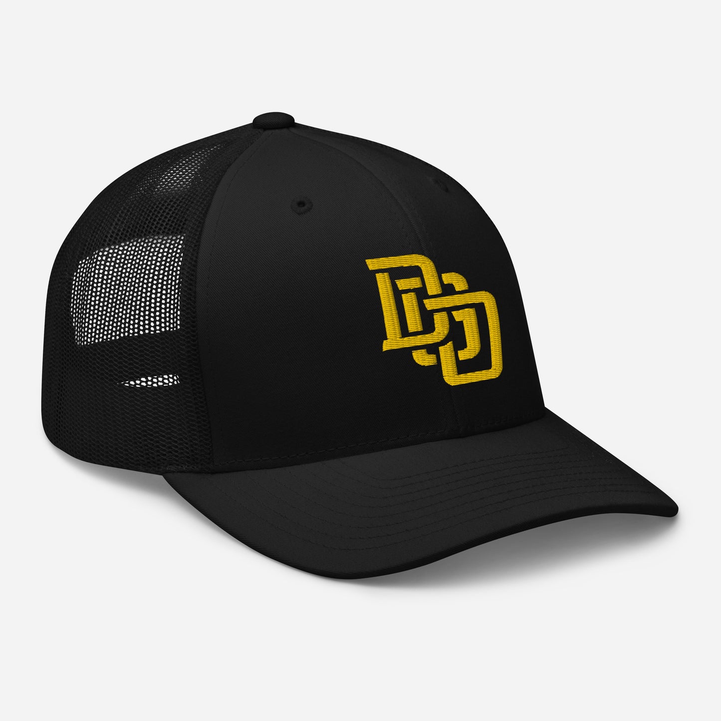 "DGO" Retro Trucker Hat | Yupoong 6606 | E Luna CLASSIC Solocrest 1 Gold Thread Front Logo