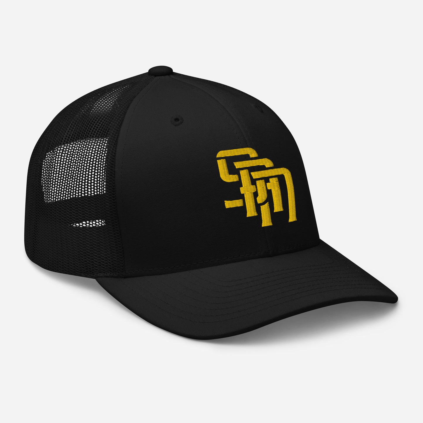 "SAN" Retro Trucker Hat | Yupoong 6606 | E Luna Brand CLASSIC Solocrest 1 Gold Thread Front Logo