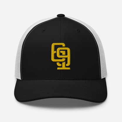 "619" Retro Trucker Hat | Yupoong 6606 | E Luna Brand CLASSIC Solocrest 1 Gold Thread Front Logo