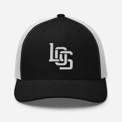 "LOS" Retro Trucker Hat | Yupoong 6606 | E Luna CLASSIC Solocrest 1 White Thread Front Logo