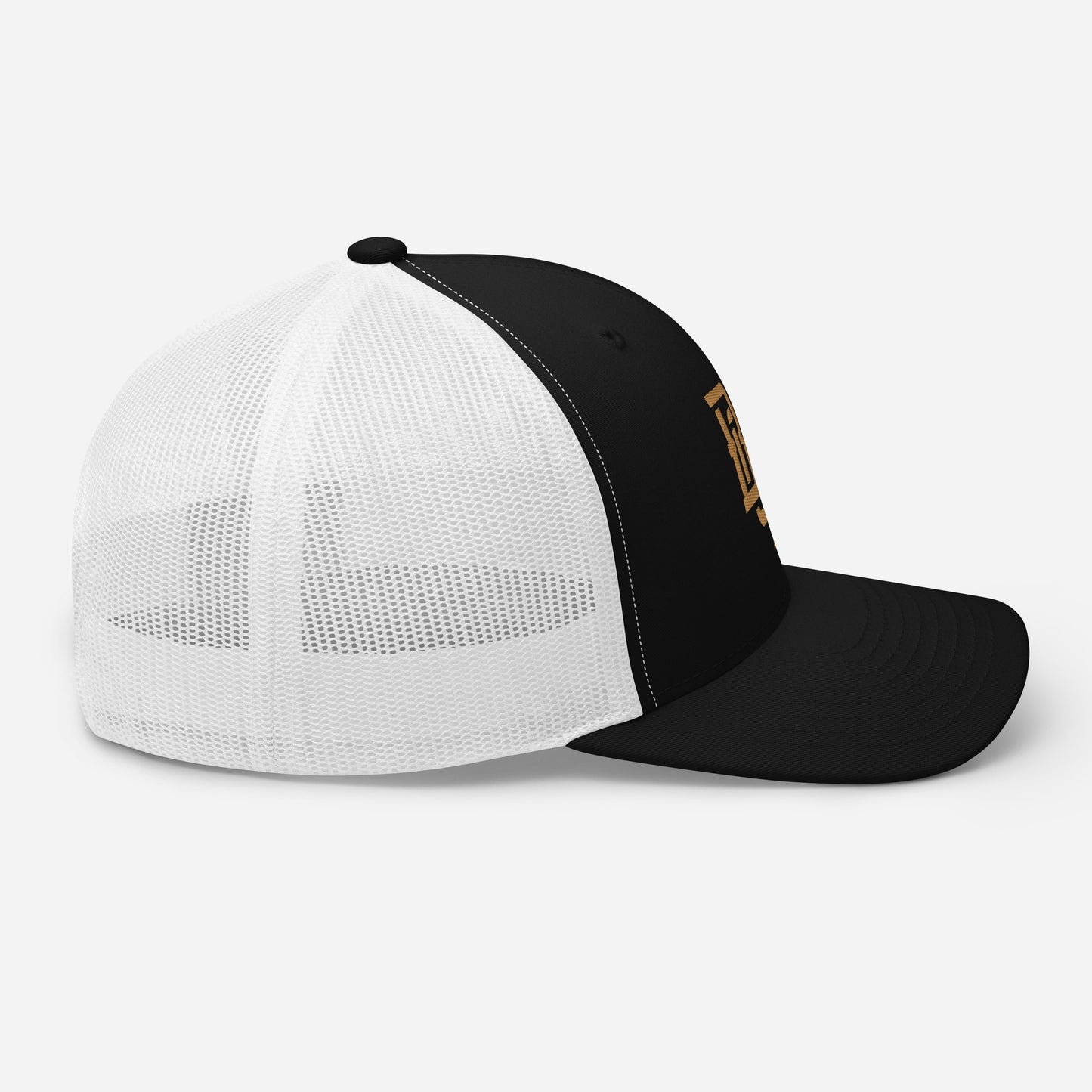 "BOX" Retro Trucker Hat | Yupoong 6606 | E Luna CLASSIC Solocrest 1 Old Gold Thread Front Logo