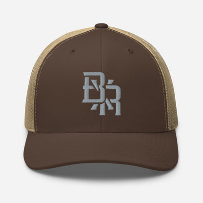 "BXR" Retro Trucker Hat | Yupoong 6606 | E Luna CLASSIC Solocrest 1 Grey Thread Front Logo