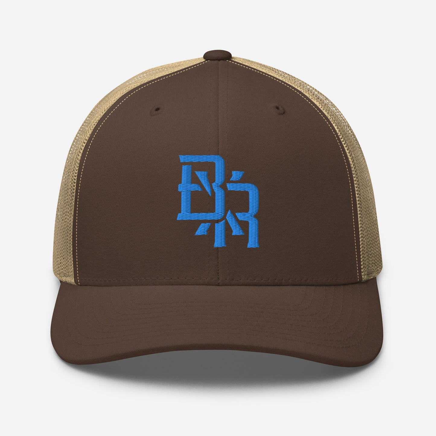 "BXR" Retro Trucker Hat | Yupoong 6606 | E Luna CLASSIC Solocrest 1 Aqua/Teal Thread Front Logo