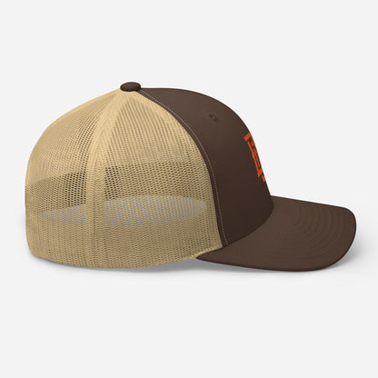 "BOX" Retro Trucker Hat | Yupoong 6606 | E Luna CLASSIC Solocrest 1 Orange Thread Front Logo