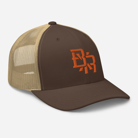 "BXR" Retro Trucker Hat | Yupoong 6606 | E Luna CLASSIC Solocrest 1 Orange Thread Front Logo