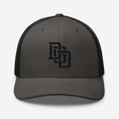 "DGO" Retro Trucker Hat | Yupoong 6606 | E Luna CLASSIC Solocrest 1 Black Thread Front Logo