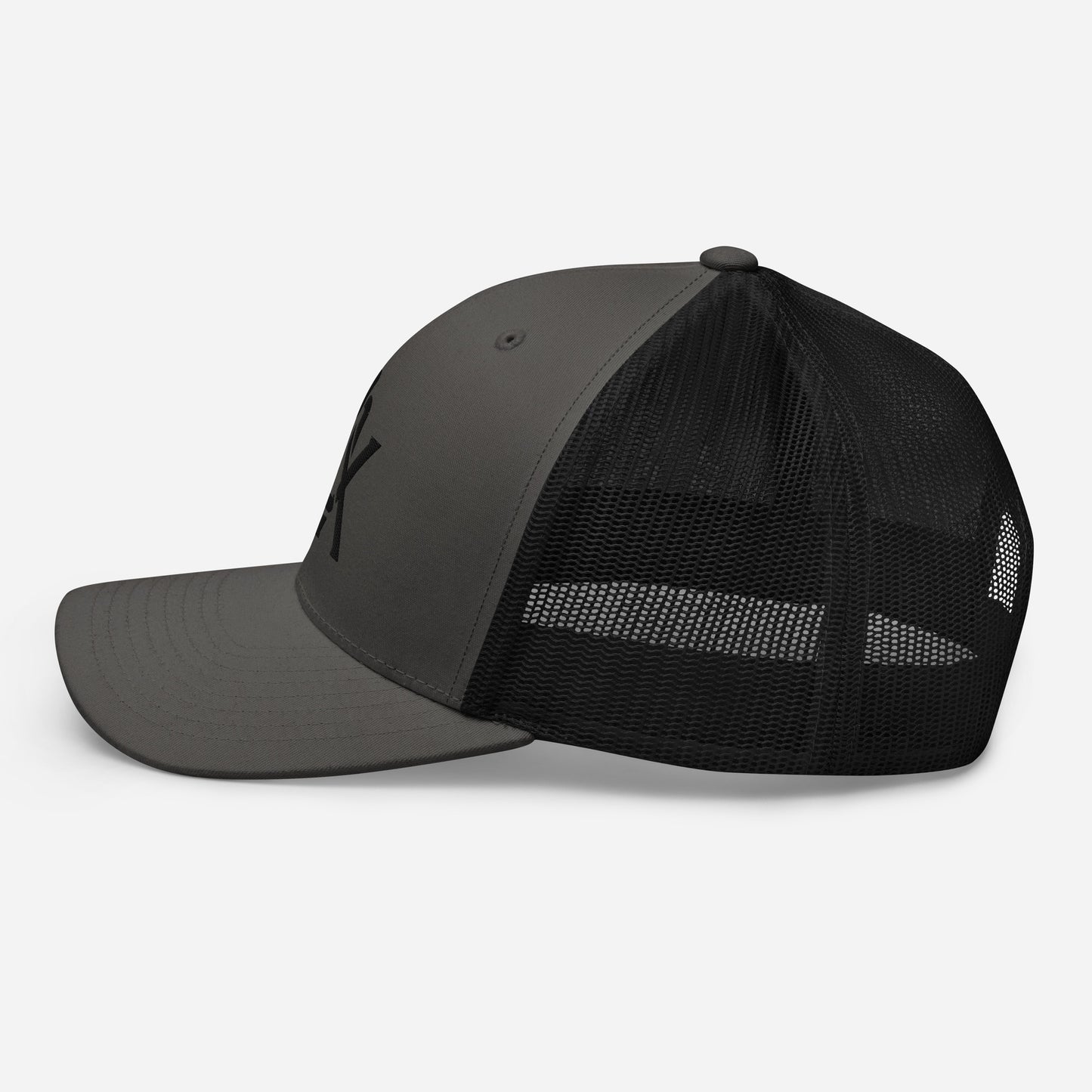 "BOX" Retro Trucker Hat | Yupoong 6606 | E Luna CLASSIC Solocrest 1 Black Thread Front Logo