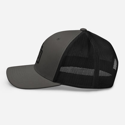 "DGO" Retro Trucker Hat | Yupoong 6606 | E Luna CLASSIC Solocrest 1 Black Thread Front Logo