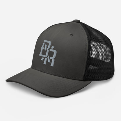 "BXR" Retro Trucker Hat | Yupoong 6606 | E Luna CLASSIC Solocrest 1 Grey Thread Front Logo