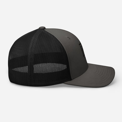 "BOX" Retro Trucker Hat | Yupoong 6606 | E Luna CLASSIC Solocrest 1 Black Thread Front Logo