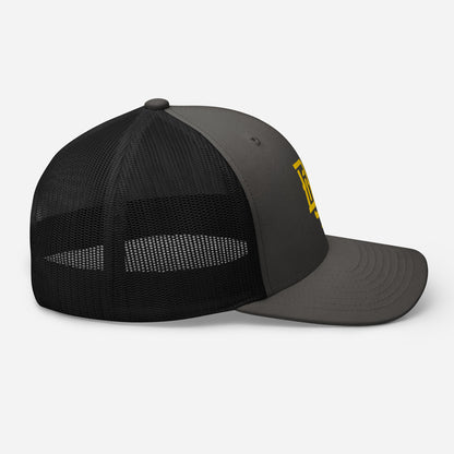 "BOX" Retro Trucker Hat | Yupoong 6606 | E Luna CLASSIC Solocrest 1 Gold Thread Front Logo