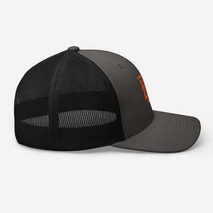 "BOX" Retro Trucker Hat | Yupoong 6606 | E Luna CLASSIC Solocrest 1 Orange Thread Front Logo