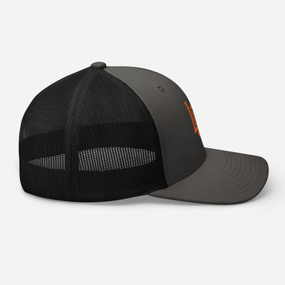 "LOS" Retro Trucker Hat | Yupoong 6606 | E Luna CLASSIC Solocrest 1 Orange Thread Front Logo