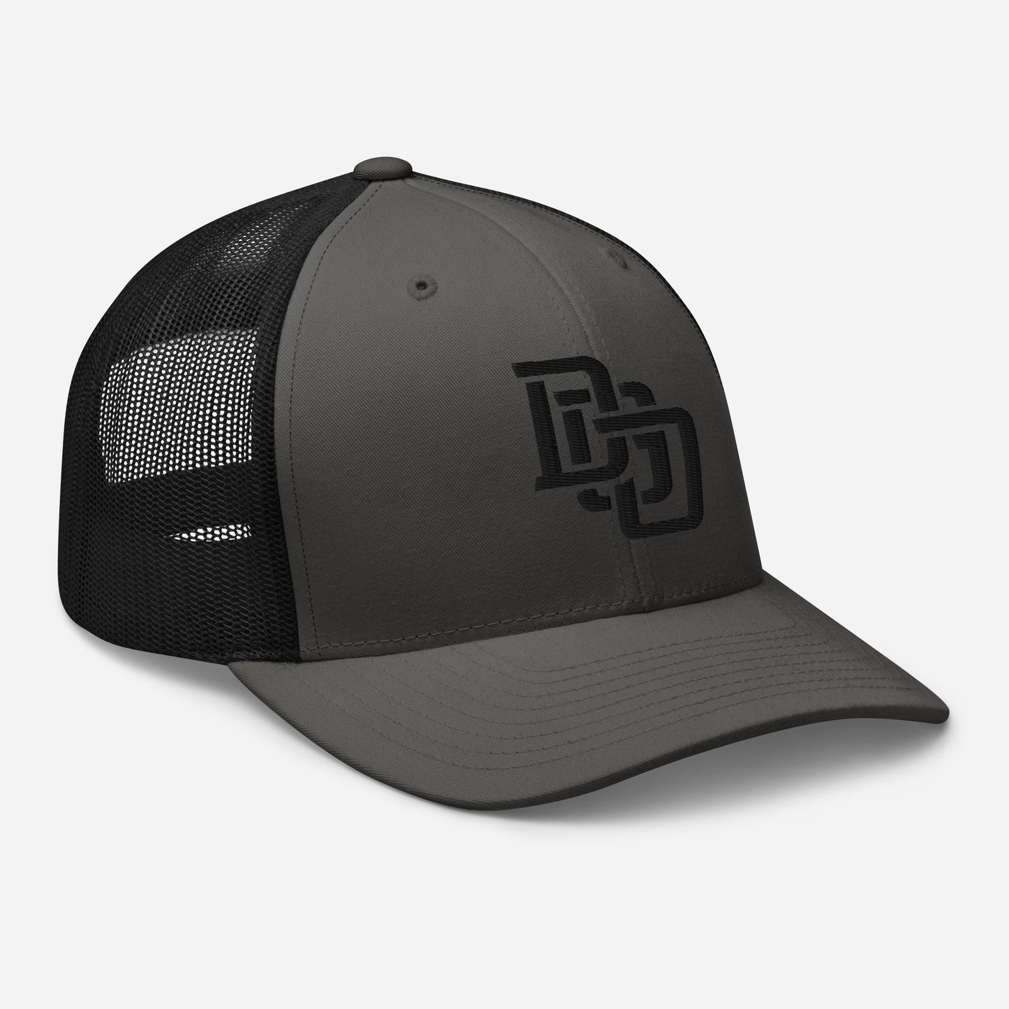 "DGO" Retro Trucker Hat | Yupoong 6606 | E Luna CLASSIC Solocrest 1 Black Thread Front Logo