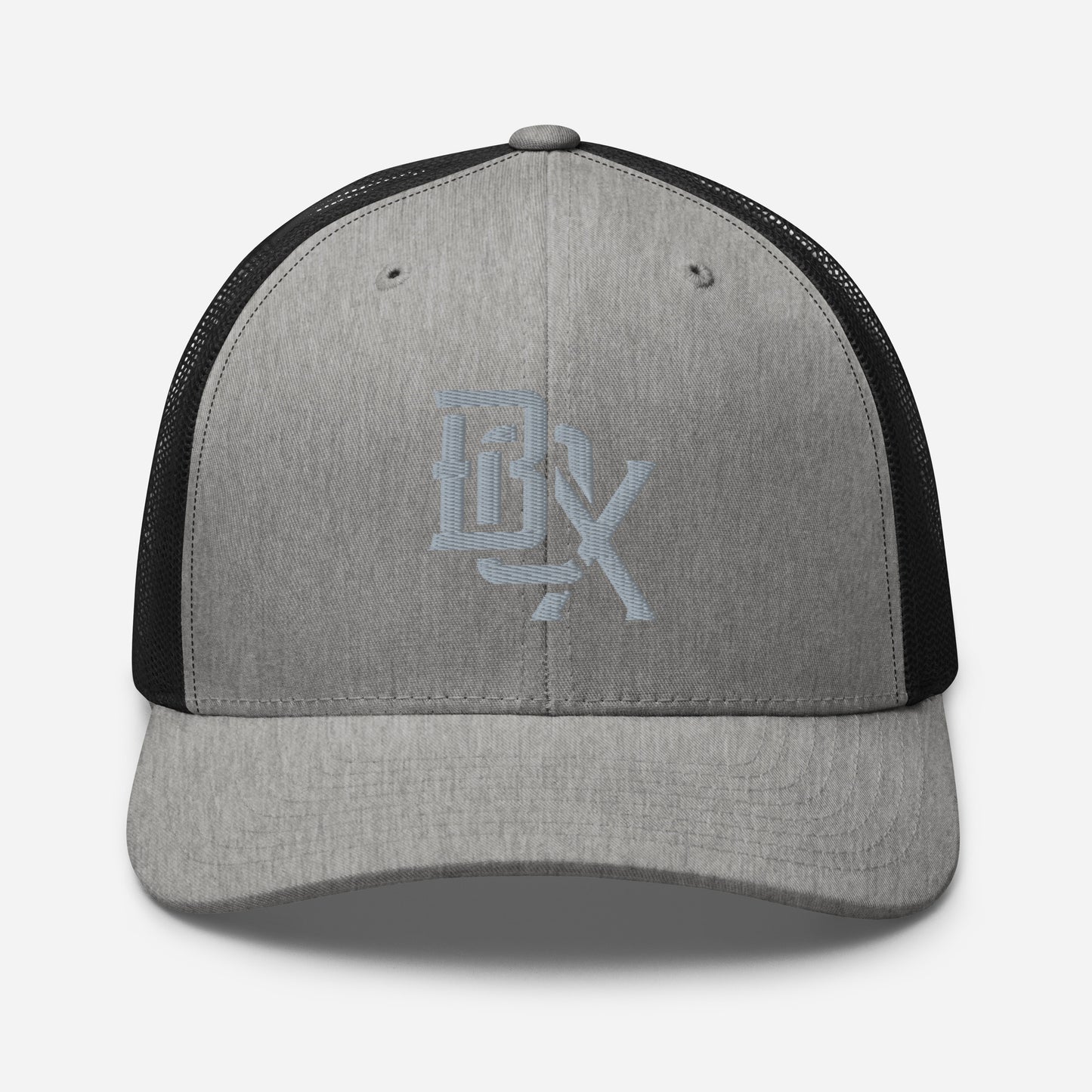 "BOX" Retro Trucker Hat | Yupoong 6606 | E Luna CLASSIC Solocrest 1 Grey Thread Front Logo