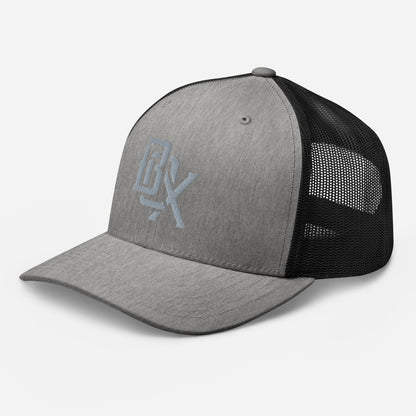 "BOX" Retro Trucker Hat | Yupoong 6606 | E Luna CLASSIC Solocrest 1 Grey Thread Front Logo