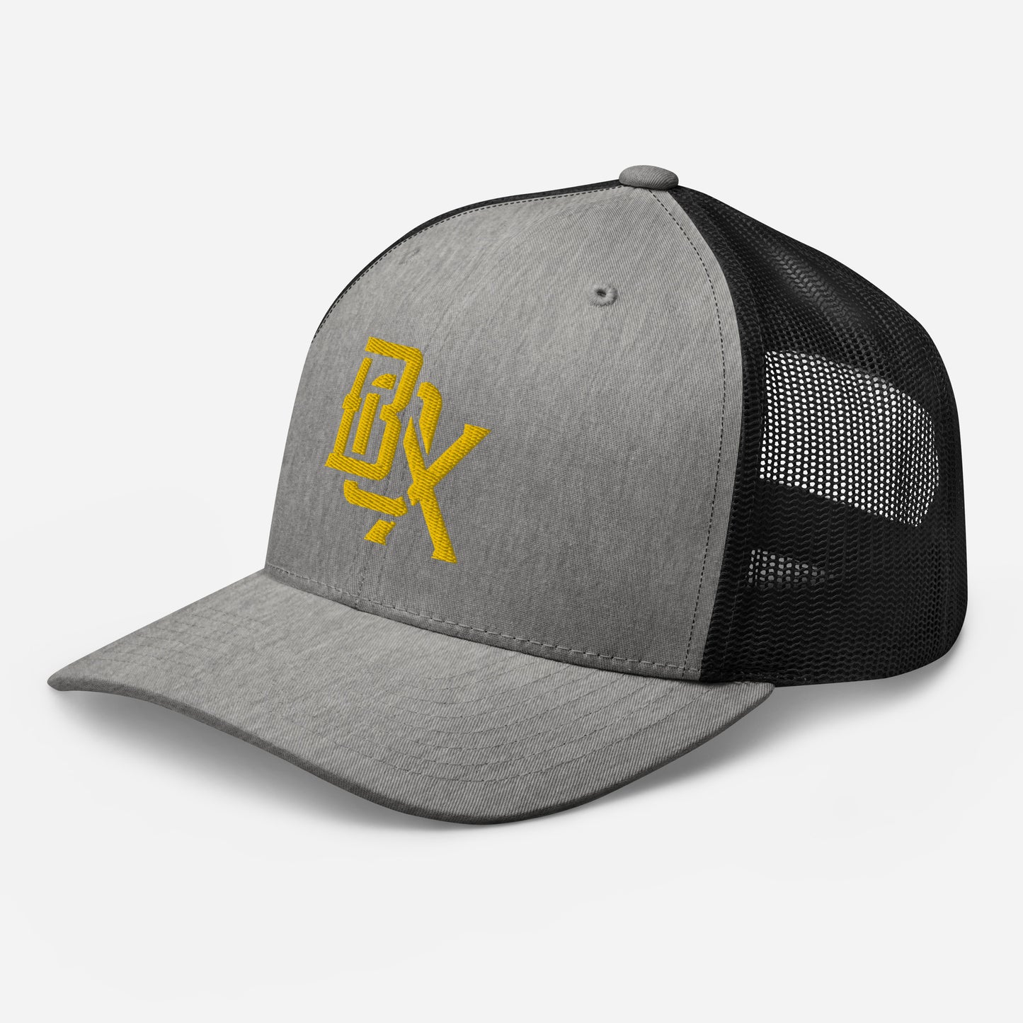 "BOX" Retro Trucker Hat | Yupoong 6606 | E Luna CLASSIC Solocrest 1 Gold Thread Front Logo