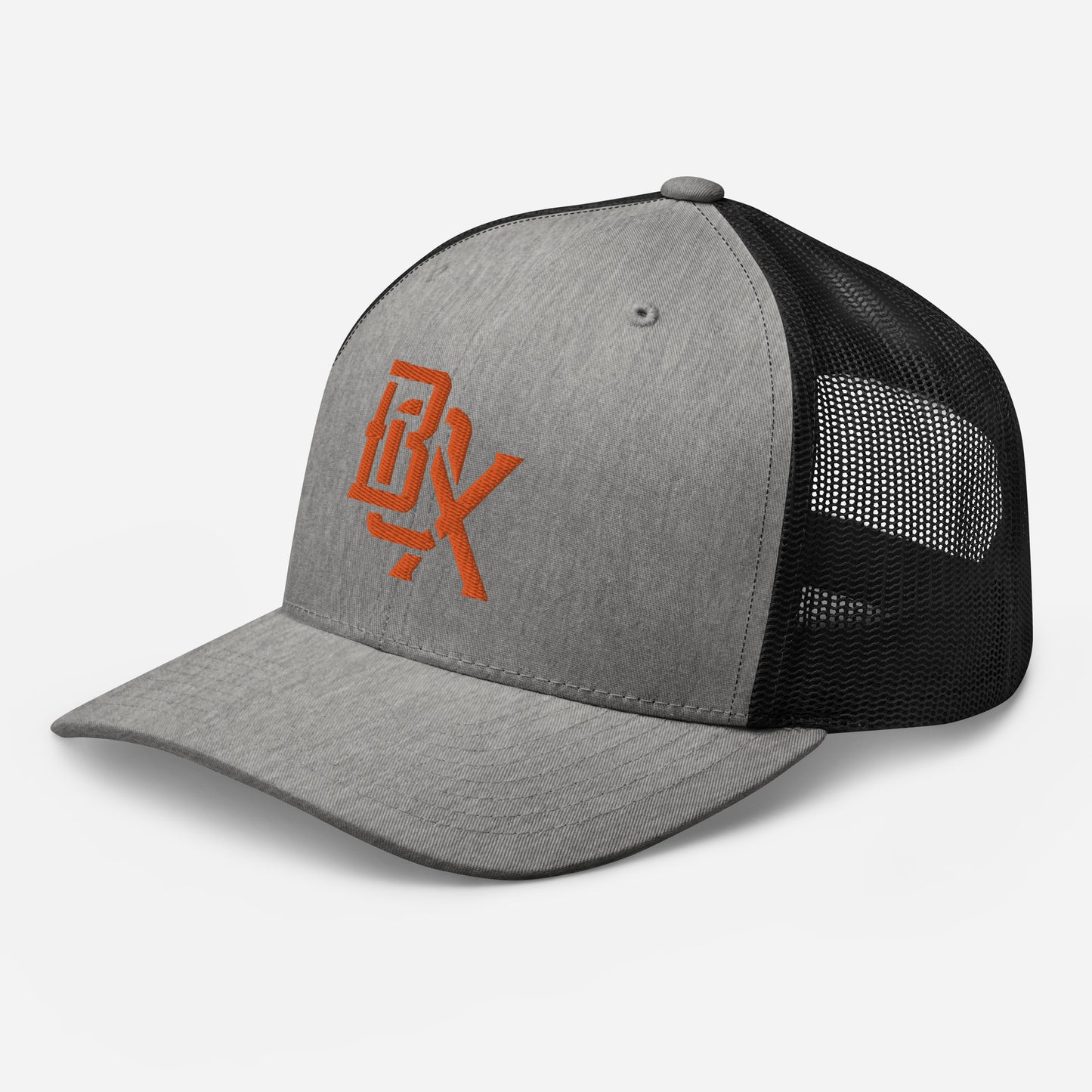 "BOX" Retro Trucker Hat | Yupoong 6606 | E Luna CLASSIC Solocrest 1 Orange Thread Front Logo