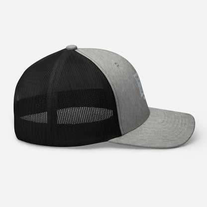 "BOX" Retro Trucker Hat | Yupoong 6606 | E Luna CLASSIC Solocrest 1 Grey Thread Front Logo