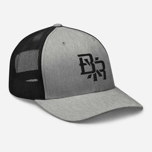 "BXR" Retro Trucker Hat | Yupoong 6606 | E Luna CLASSIC Solocrest 1 Black Thread Front Logo