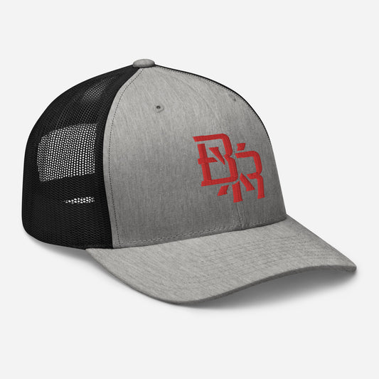 "BXR" Retro Trucker Hat | Yupoong 6606 | E Luna CLASSIC Solocrest 1 Red Thread Front Logo