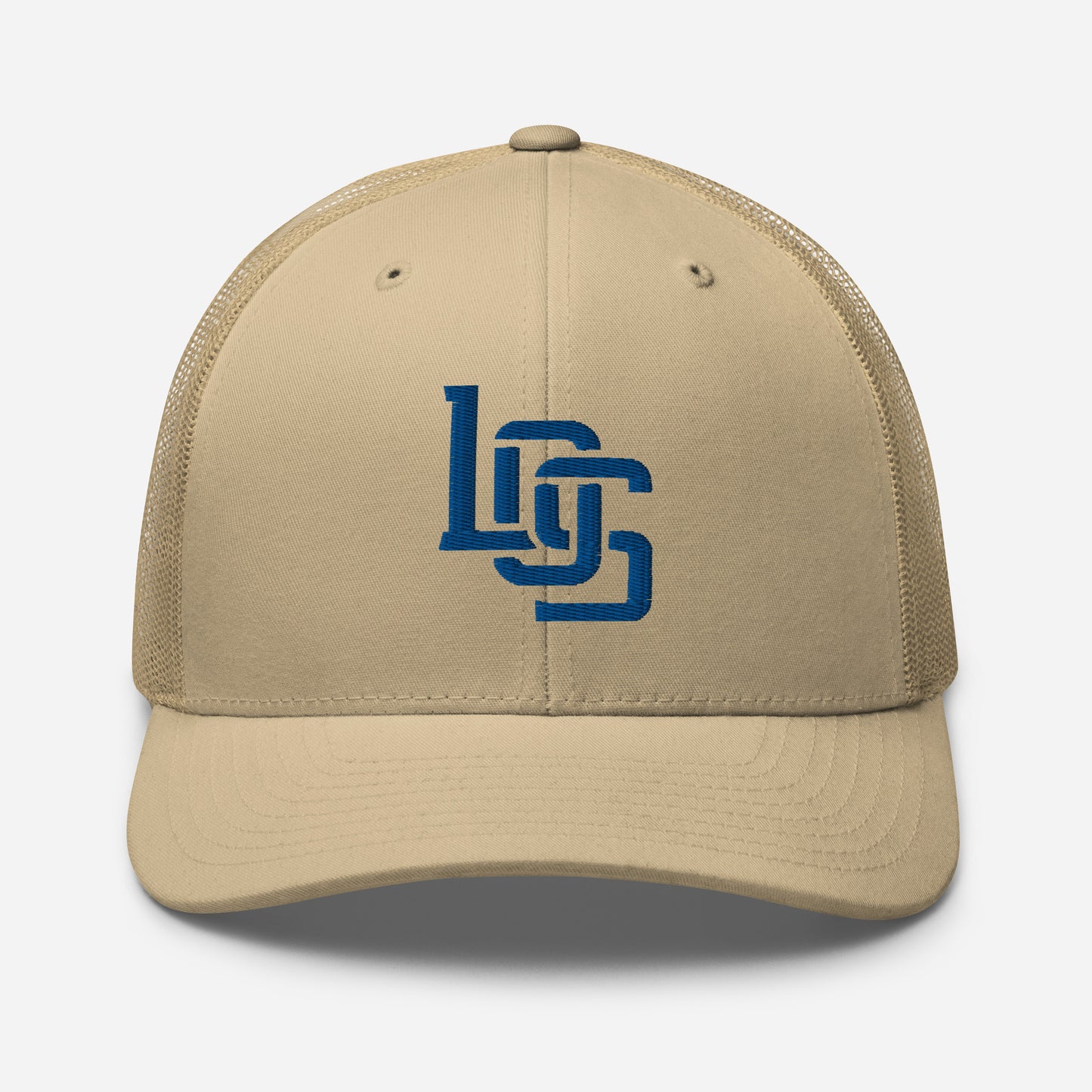 "LOS" Retro Trucker Hat | Yupoong 6606 | E Luna CLASSIC Solocrest 1 Royal Thread Front Logo