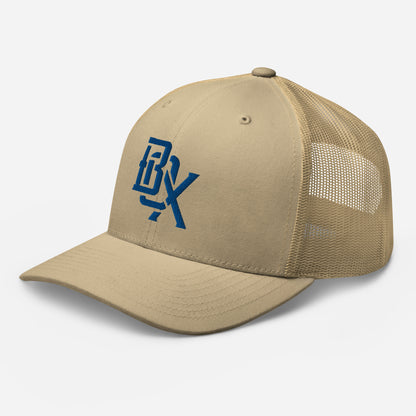 "BOX" Retro Trucker Hat | Yupoong 6606 | E Luna CLASSIC Solocrest 1 Royal Thread Front Logo