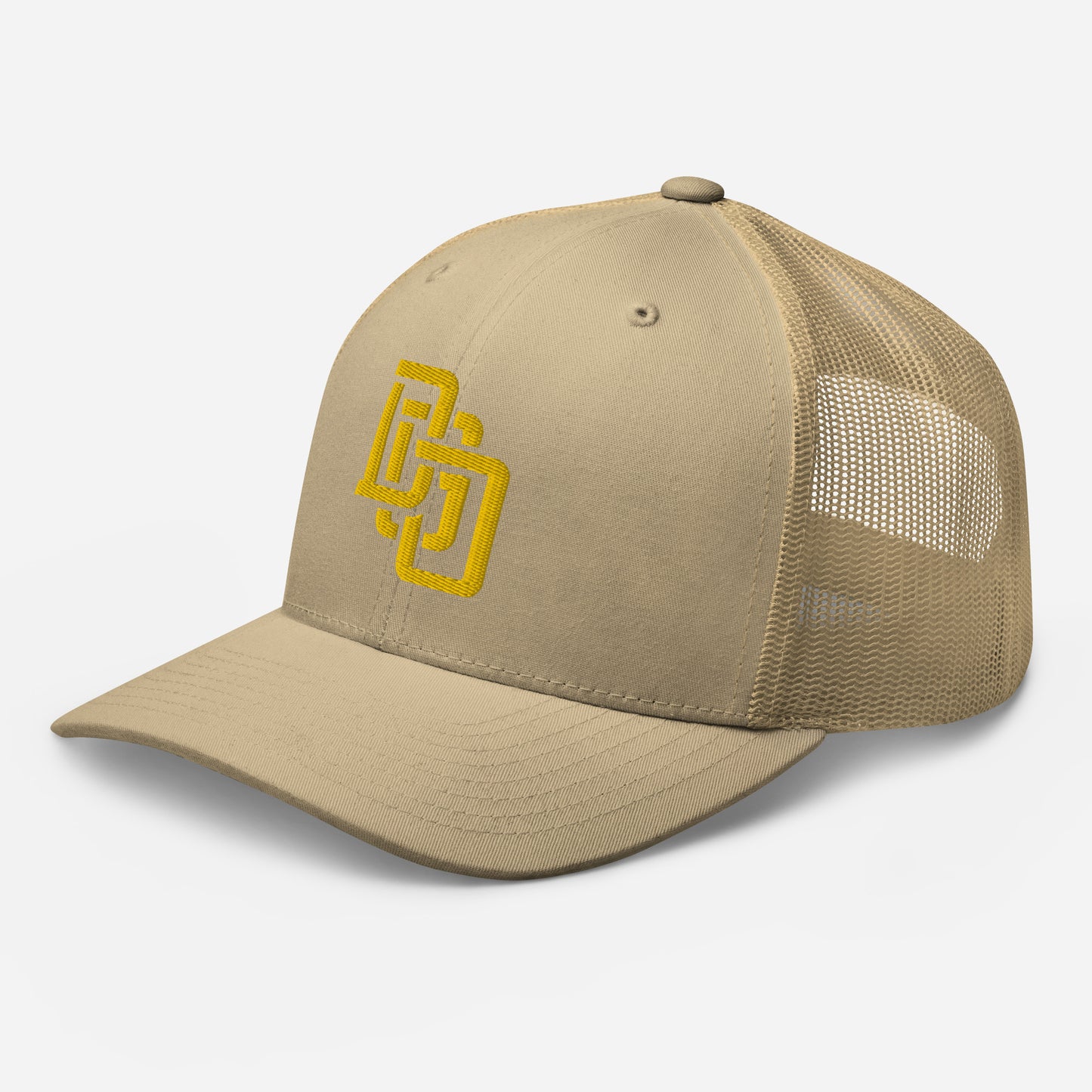 "DGO" Retro Trucker Hat | Yupoong 6606 | E Luna CLASSIC Solocrest 1 Gold Thread Front Logo