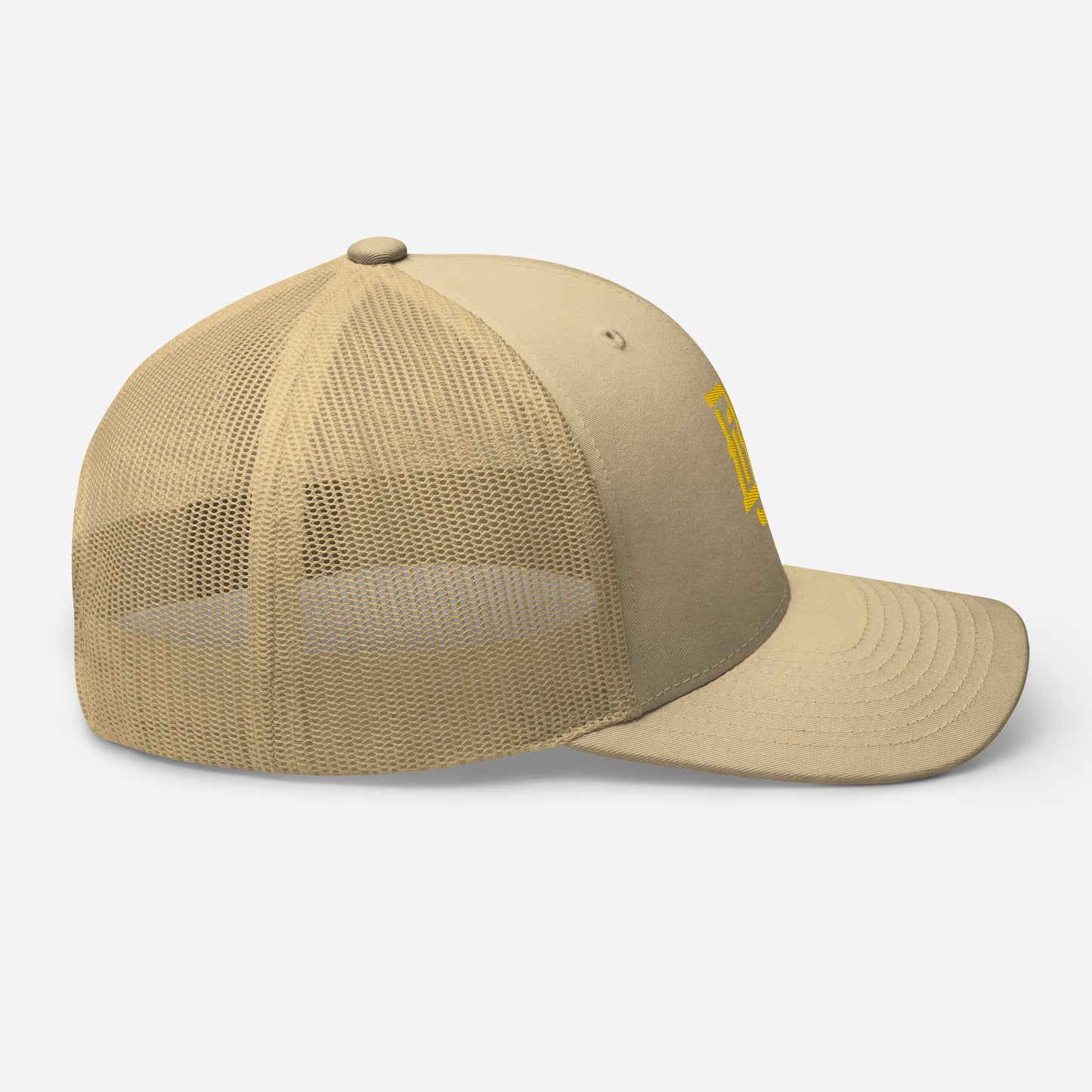 "BOX" Retro Trucker Hat | Yupoong 6606 | E Luna CLASSIC Solocrest 1 Gold Thread Front Logo