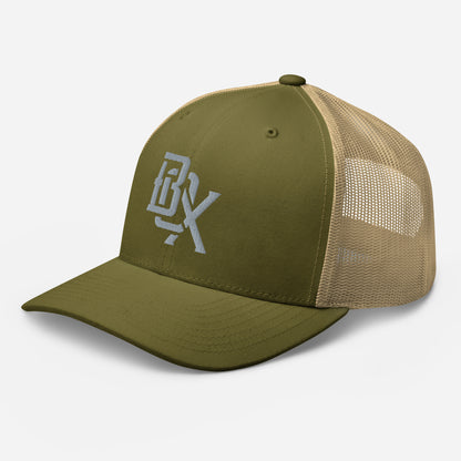 "BOX" Retro Trucker Hat | Yupoong 6606 | E Luna CLASSIC Solocrest 1 Grey Thread Front Logo