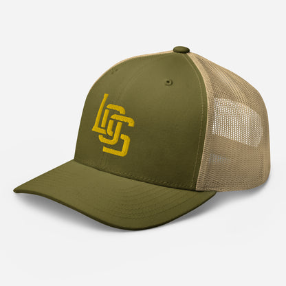 "LOS" Retro Trucker Hat | Yupoong 6606 | E Luna CLASSIC Solocrest 1 Gold Thread Front Logo