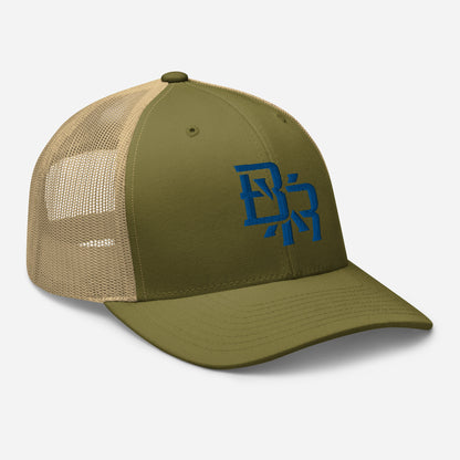 "BXR" Retro Trucker Hat | Yupoong 6606 | E Luna CLASSIC Solocrest 1 Royal Thread Front Logo