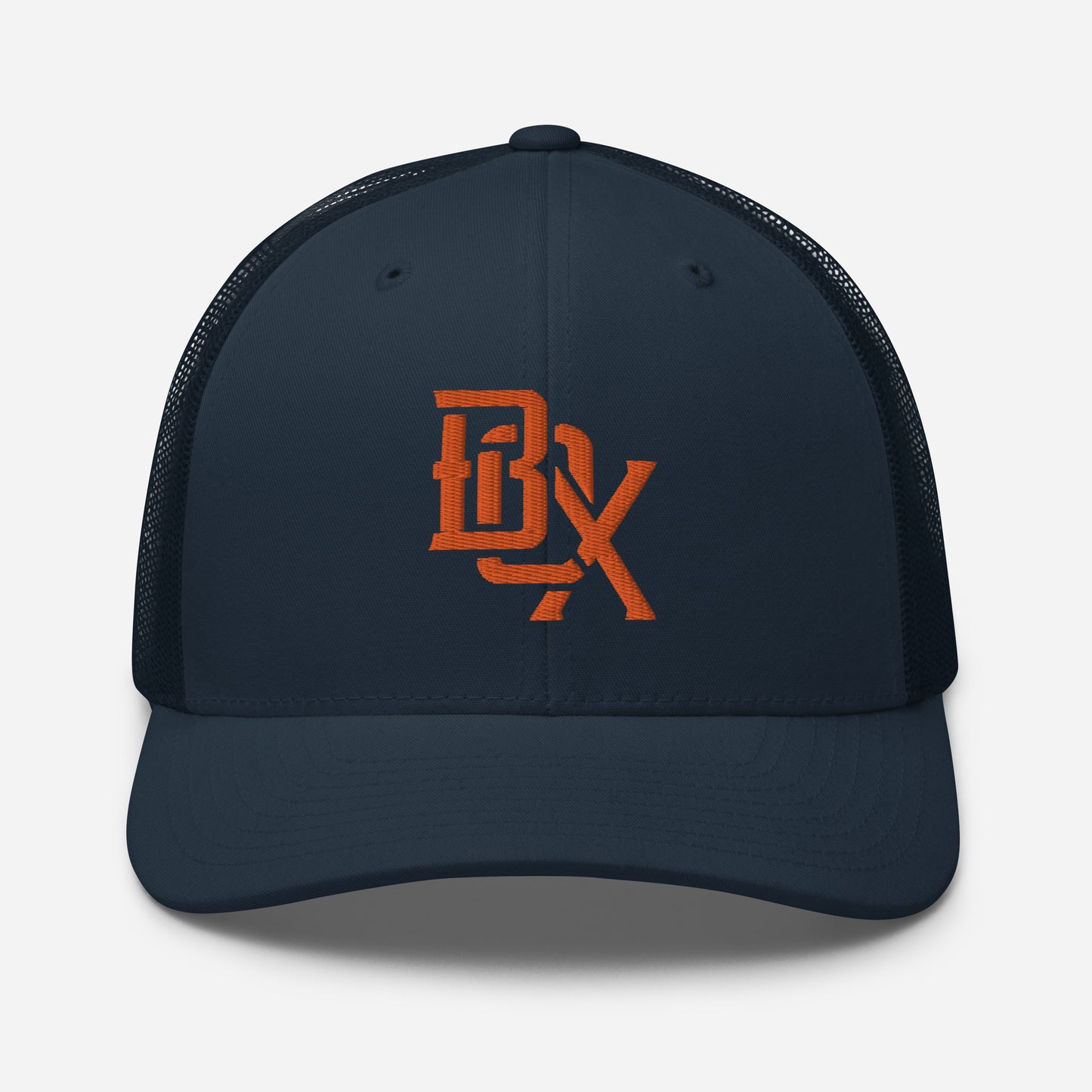 "BOX" Retro Trucker Hat | Yupoong 6606 | E Luna CLASSIC Solocrest 1 Orange Thread Front Logo