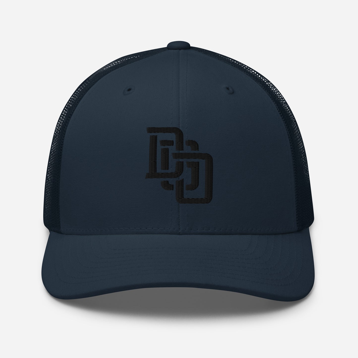 "DGO" Retro Trucker Hat | Yupoong 6606 | E Luna CLASSIC Solocrest 1 Black Thread Front Logo