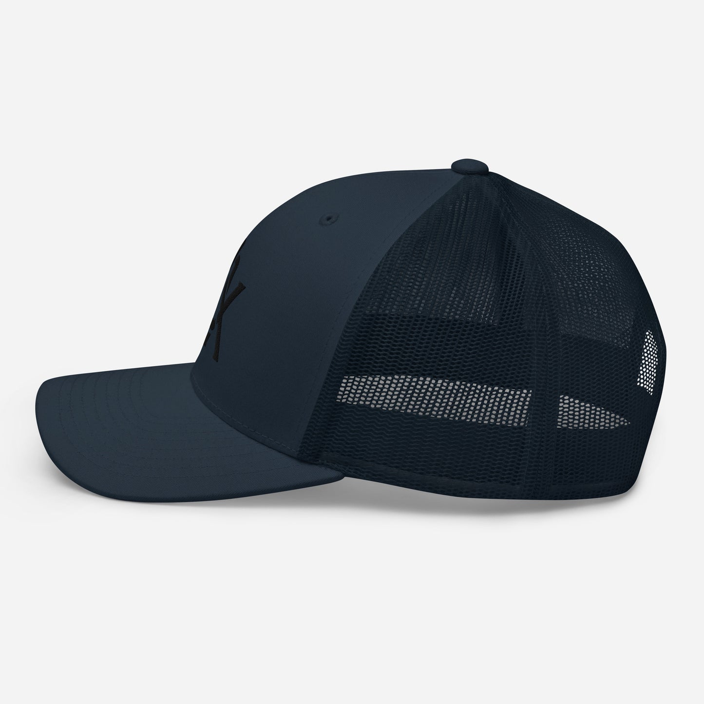 "BOX" Retro Trucker Hat | Yupoong 6606 | E Luna CLASSIC Solocrest 1 Black Thread Front Logo