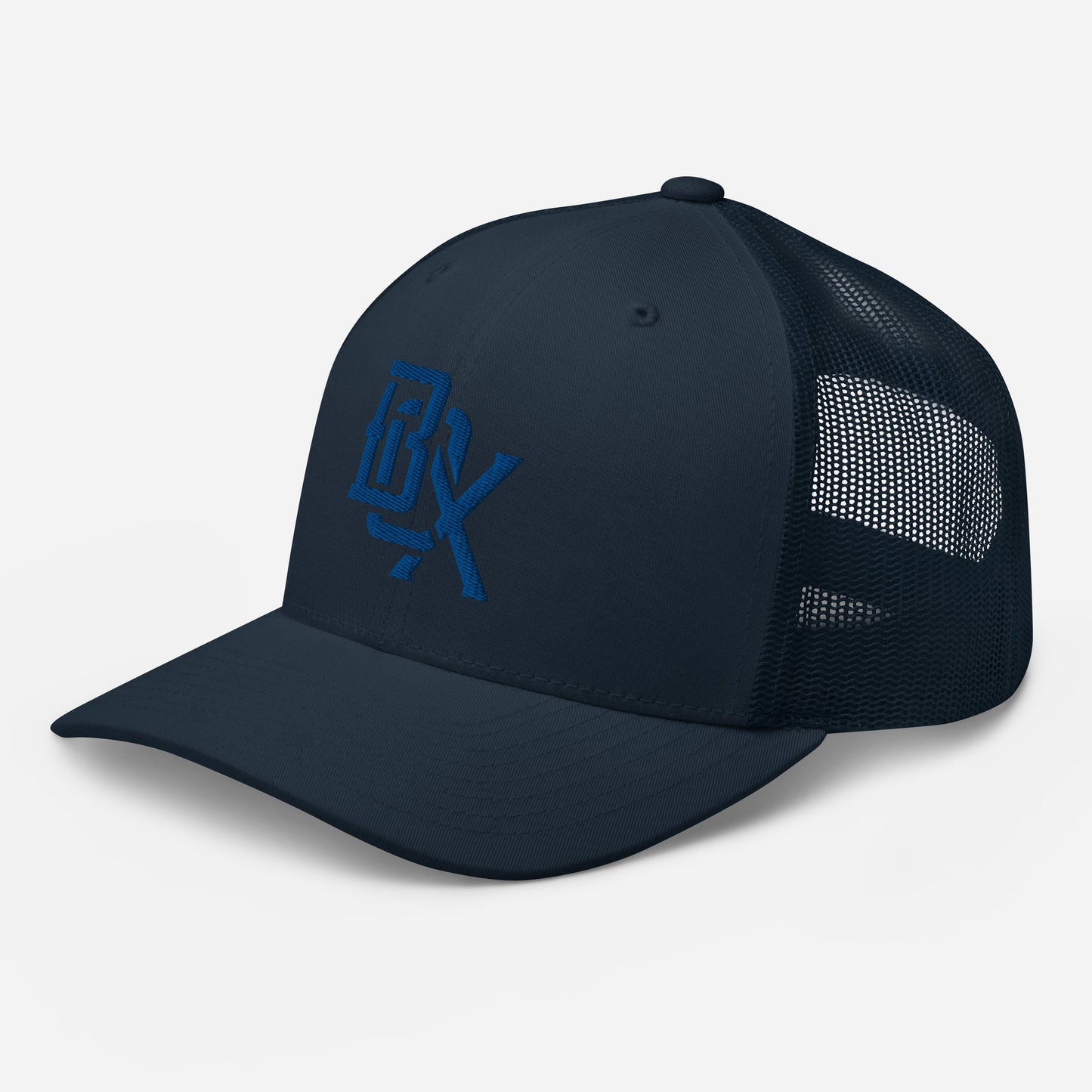 "BOX" Retro Trucker Hat | Yupoong 6606 | E Luna CLASSIC Solocrest 1 Royal Thread Front Logo