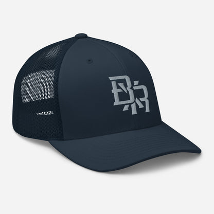 "BXR" Retro Trucker Hat | Yupoong 6606 | E Luna CLASSIC Solocrest 1 Grey Thread Front Logo
