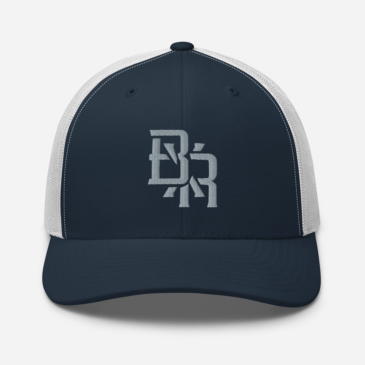 "BXR" Retro Trucker Hat | Yupoong 6606 | E Luna CLASSIC Solocrest 1 Grey Thread Front Logo