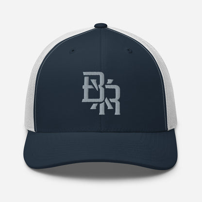 "BXR" Retro Trucker Hat | Yupoong 6606 | E Luna CLASSIC Solocrest 1 Grey Thread Front Logo