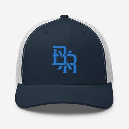 "BXR" Retro Trucker Hat | Yupoong 6606 | E Luna CLASSIC Solocrest 1 Aqua/Teal Thread Front Logo
