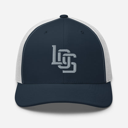 "LOS" Retro Trucker Hat | Yupoong 6606 | E Luna CLASSIC Solocrest 1 Grey Thread Front Logo