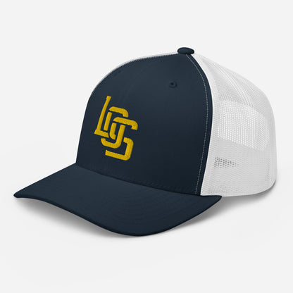 "LOS" Retro Trucker Hat | Yupoong 6606 | E Luna CLASSIC Solocrest 1 Gold Thread Front Logo