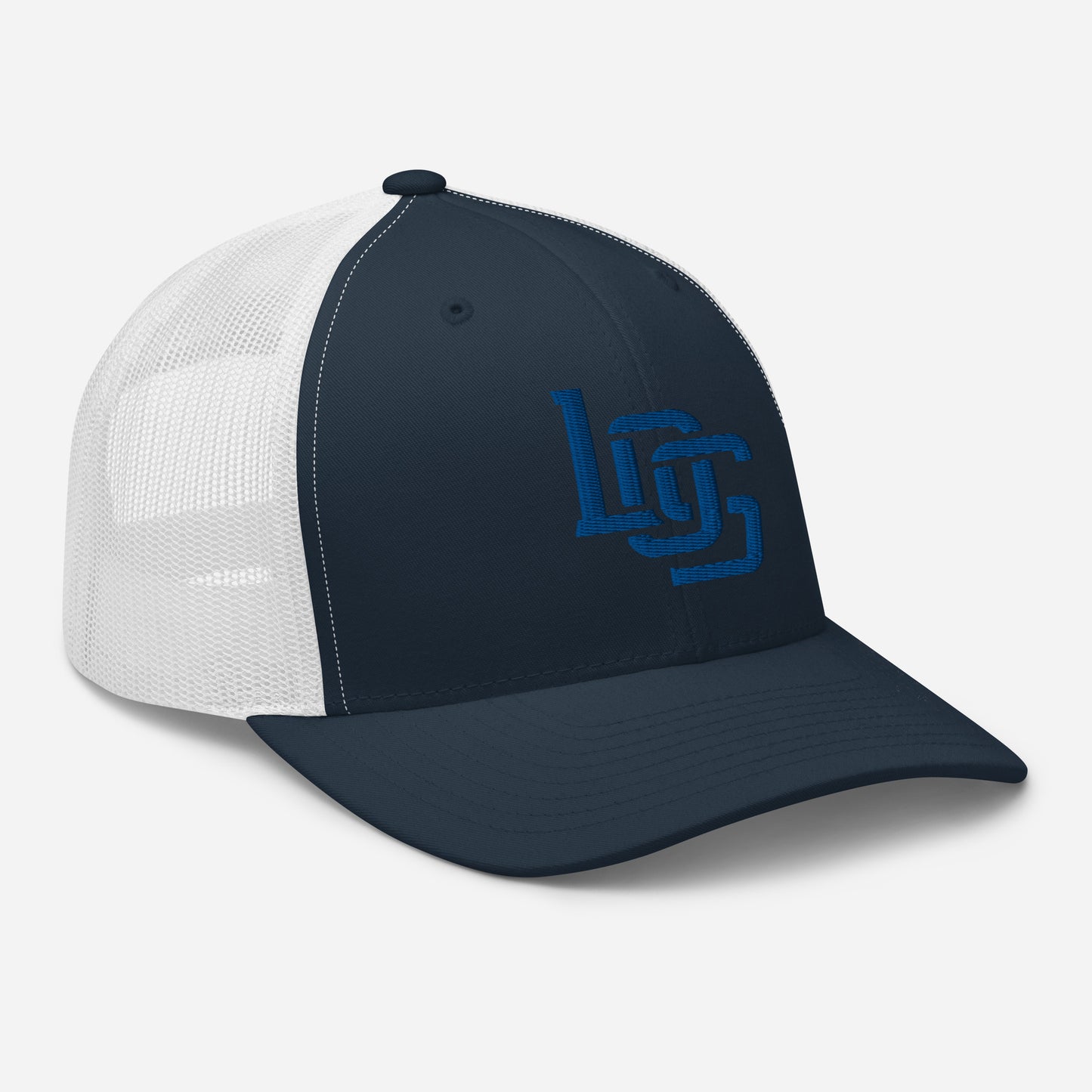 "LOS" Retro Trucker Hat | Yupoong 6606 | E Luna CLASSIC Solocrest 1 Royal Thread Front Logo